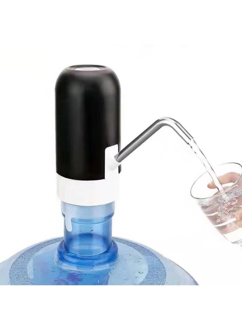 مضخة مياه لزجاجات سعة 5 جالونات - موزع كهربائي قابل لإعادة الشحن عبر منفذ USB لزجاجات سعة 2-5 جالونات - مضخة مياه شرب محمولة تعمل بلمسة واحدة مع خرطوم سيليكون آمن غذائيًا - Image 1